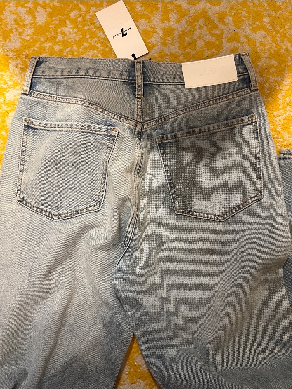 7 For All Mankind Light Blue Distressed Wide Leg Jeans - Picture 6 of 6